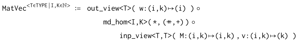 MatVec Expressed in MDH's High-Level Program Representation